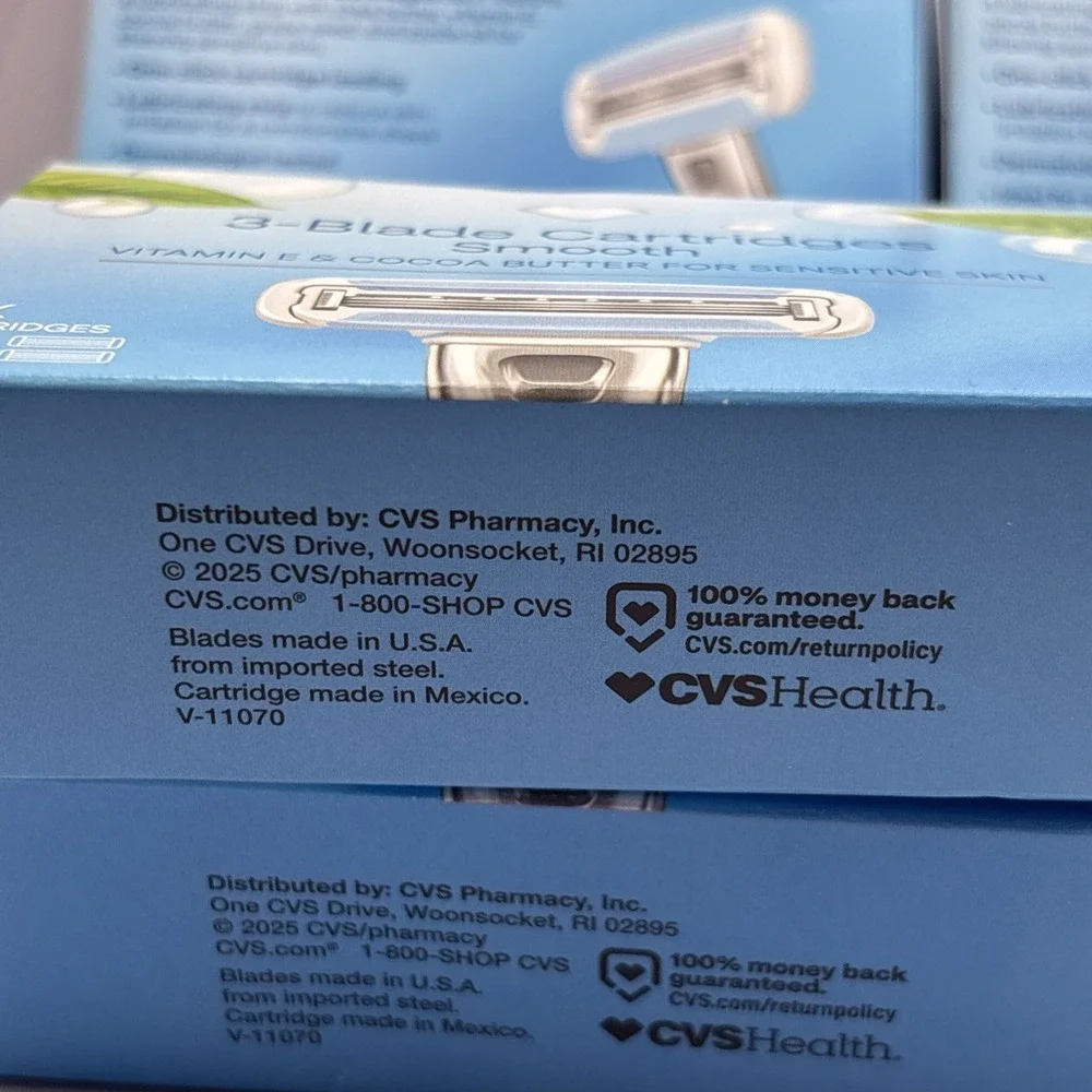4 Pack Lot (16) CVS 3 Blade Smooth Sensitive Cartridge Refills Compare to Venus